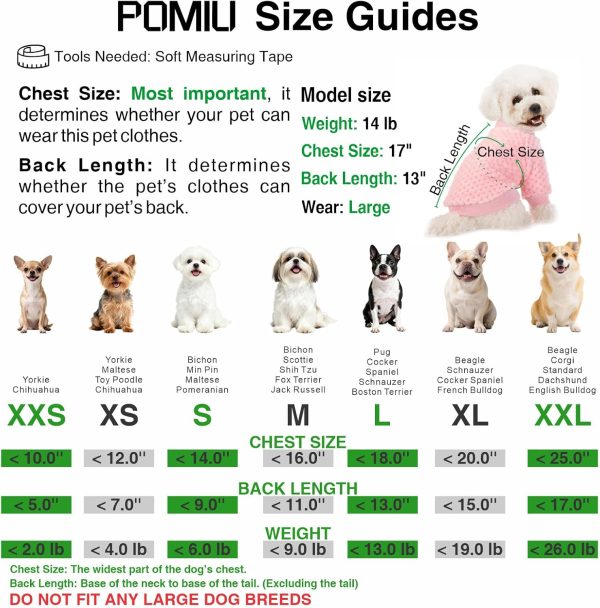 POMIU Dog Sweaters Soft Breathable Small Dogs Cats-7