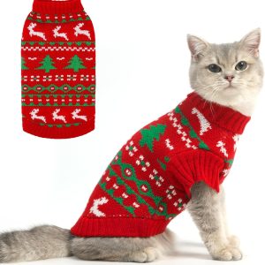 KOOLTAIL Cat Christmas Sweater Soft Acrylic Pet Apparel-0
