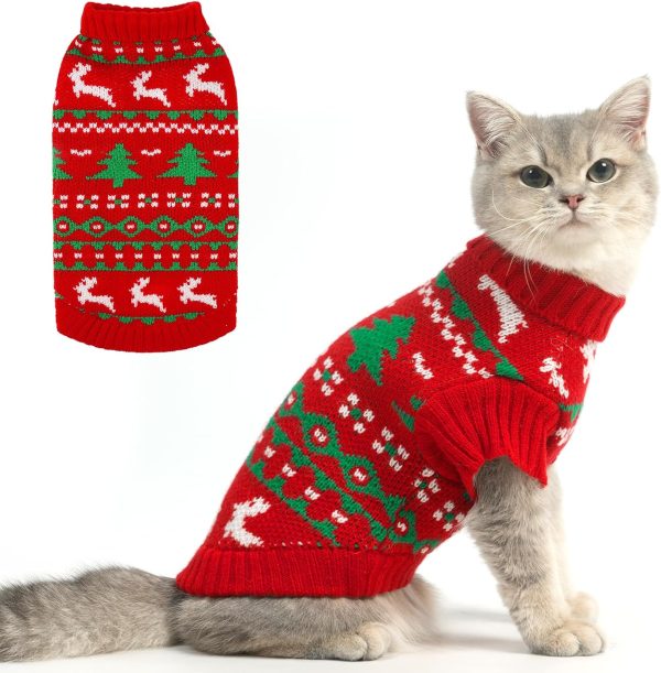 KOOLTAIL Cat Christmas Sweater Soft Acrylic Pet Apparel-0