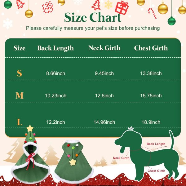 ONCOFAN Christmas Pet Cape Green Fleece Cat Dog Apparel-1