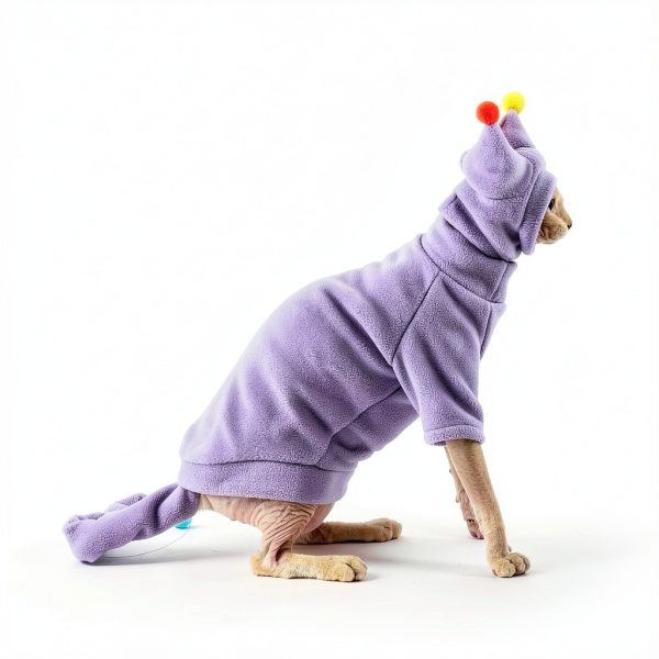 GigglyHouse Cat Jumpsuit Warm Pet Apparel Cozy Alien Design-3