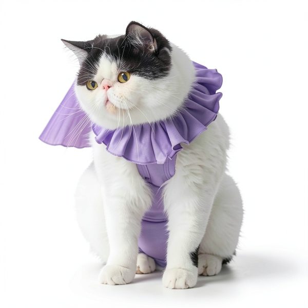 Kukaster Cat Recovery Suit Cotton Elastic Wound Protection-5