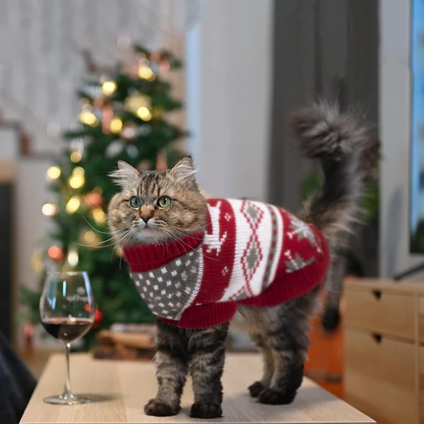 BWOGUE Christmas Pet Sweater Soft Acrylic Cat Dog Apparel-5