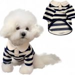 MANON ROSA Dog Polo Shirt Striped Breathable Small Breeds-0