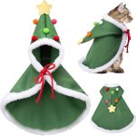 ONCOFAN Christmas Pet Cape Green Fleece Cat Dog Apparel-0