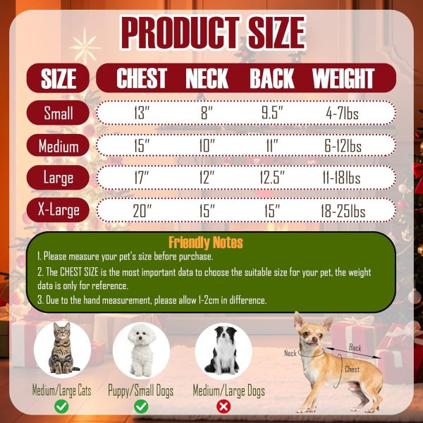 PAYHTOW Pet Christmas Dress Santa Outfit Cat Dog Apparel-2