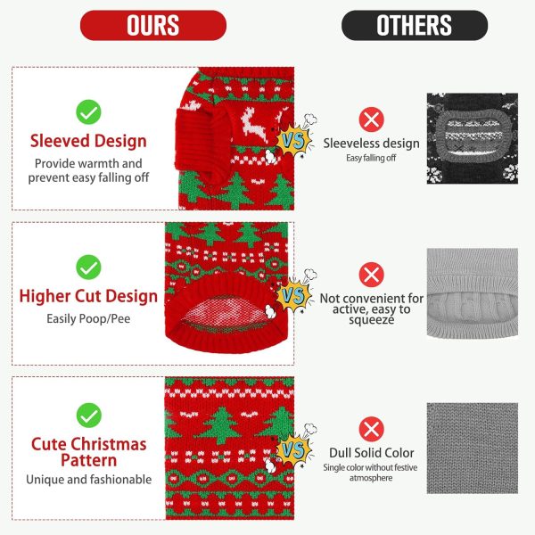 KOOLTAIL Cat Christmas Sweater Soft Acrylic Pet Apparel-3