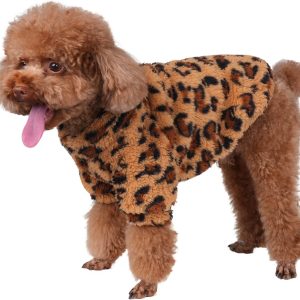 GreenJoy Dog Sweater Fleece Leopard Print Pet Apparel-0