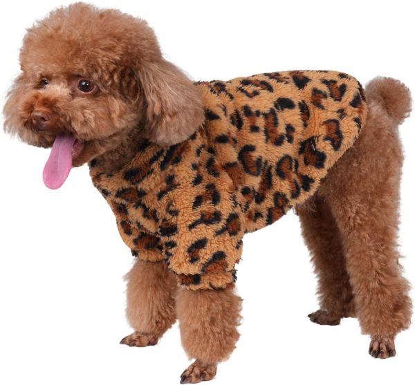 GreenJoy Dog Sweater Fleece Leopard Print Pet Apparel-0