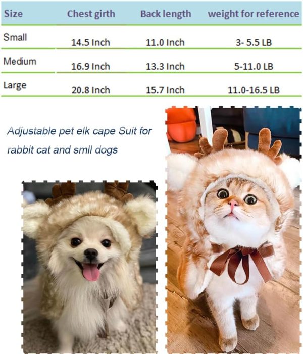 ANIAC Christmas Dog Costume Fleece Reindeer Pet Apparel-4