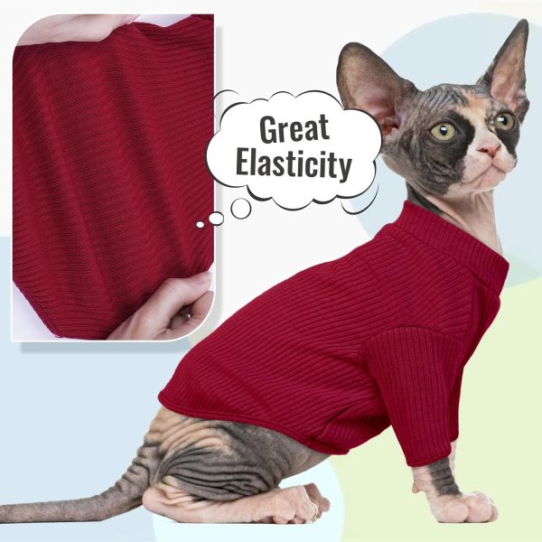 DENTRUN Hairless Cat Shirt Cotton Comfort Fit Sizes Colors-4
