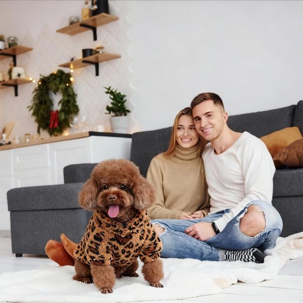 GreenJoy Dog Sweater Fleece Leopard Print Pet Apparel-3