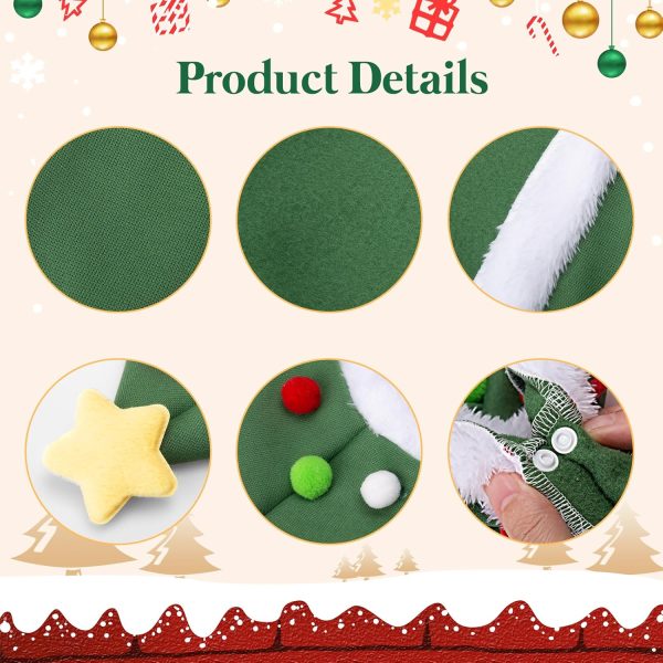 ONCOFAN Christmas Pet Cape Green Fleece Cat Dog Apparel-2