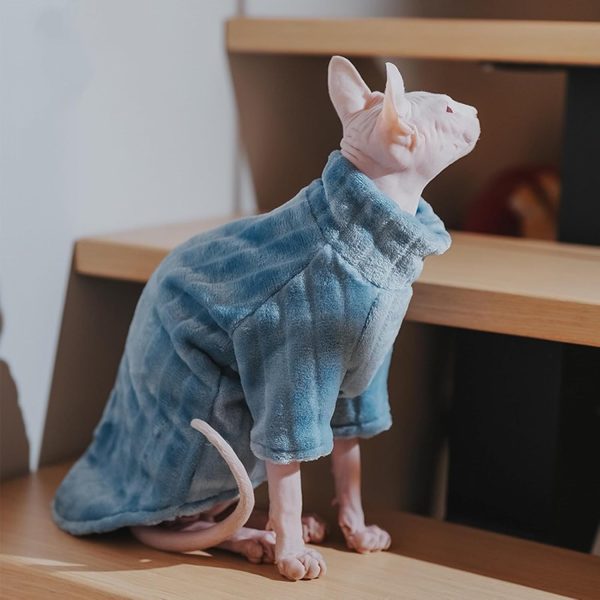 Kitipcoo Cat Sweater Coral Fleece Sphynx Winter Apparel-5