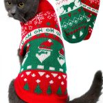 Jnancun Cat Christmas Sweater Stretch Knit Holiday Pet-0