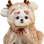ANIAC Christmas Dog Costume Fleece Reindeer Pet Apparel-0