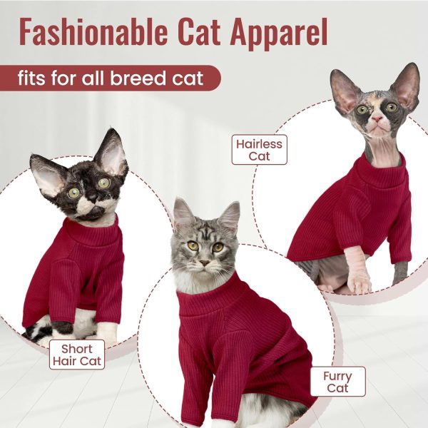 DENTRUN Hairless Cat Shirt Cotton Comfort Fit Sizes Colors-1