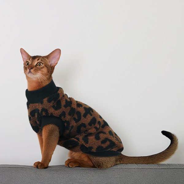 PUMYPOREITY Cat Sweater Soft Fleece Warm Pet Apparel-5