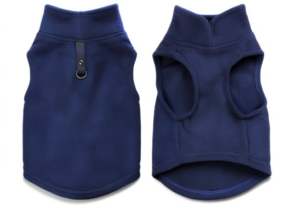Rbenxia Dog Sweater with Leash Ring Fleece Vest Pet Apparel-2