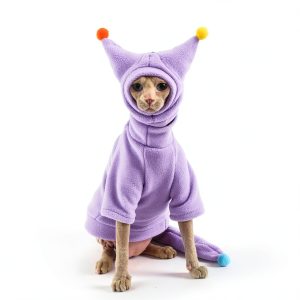 GigglyHouse Cat Jumpsuit Warm Pet Apparel Cozy Alien Design-0