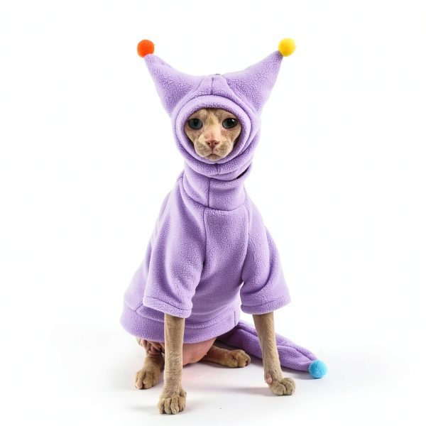 GigglyHouse Cat Jumpsuit Warm Pet Apparel Cozy Alien Design-0