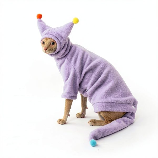 GigglyHouse Cat Jumpsuit Warm Pet Apparel Cozy Alien Design-2