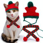 Cat Winter Hat Scarf Set Pawskido Warm Knit Apparel-0