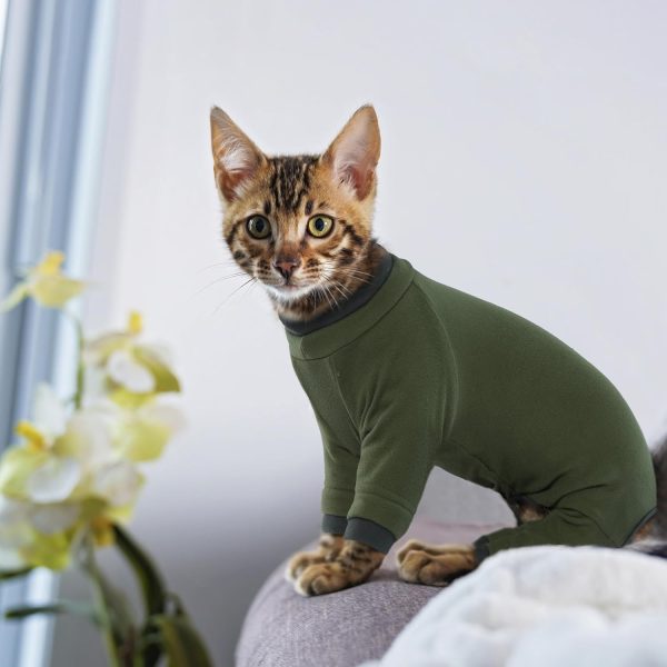 PUMYPOREITY Cat Onesie Sticky Hair Fabric Recovery Suit-4