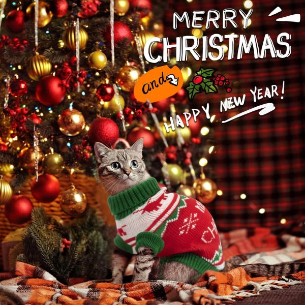 BWOGUE Christmas Pet Sweater Soft Acrylic Cat Dog Apparel-4