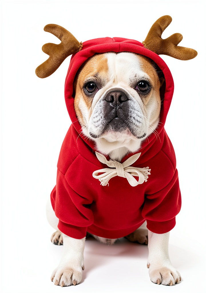 Maruomiki Elk Pocket Sweater on a dog during Christmas