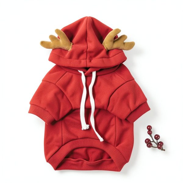 Maruomiki Pet Hoodie Elk Pocket Sweater Polyester Christmas-3
