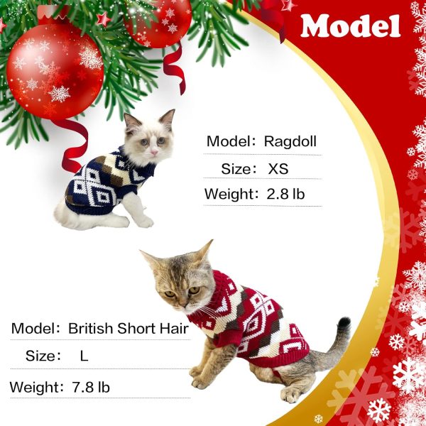 Vehomy Pet Sweaters Acrylic Warm Christmas Plaid Design-2