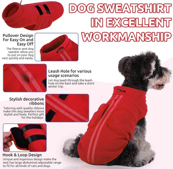 Queenmore Dog Fleece Vest Cozy Winter Pet Apparel Sizes-2