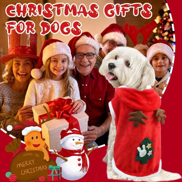 GOYOSWA Dog Christmas Outfit Red Soft Material Easy Wear-4