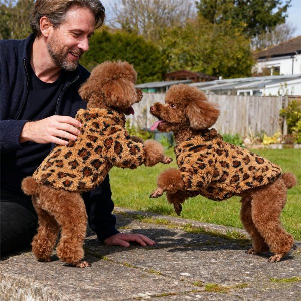 GreenJoy Dog Sweater Fleece Leopard Print Pet Apparel-8
