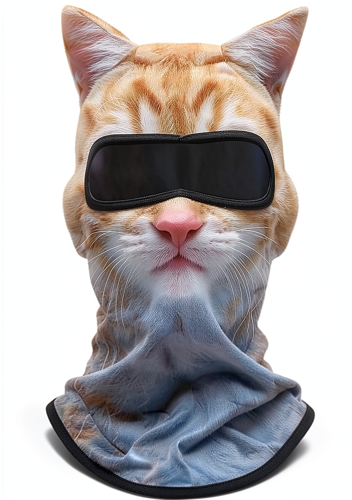 Cat ski mask worn at a summer music festival