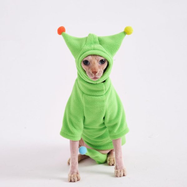GigglyHouse Cat Jumpsuit Warm Pet Apparel Alien Design-2