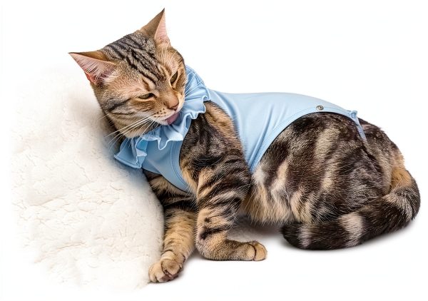 Kukaster Cat Recovery Suit Cotton Elastic Wound Protection-4