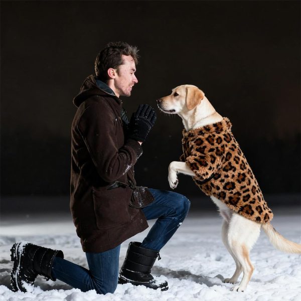GreenJoy Dog Sweater Fleece Leopard Print Pet Apparel-2