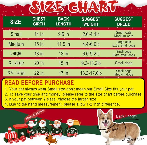 GOYOSWA Dog Christmas Outfit Red Soft Material Easy Wear-2