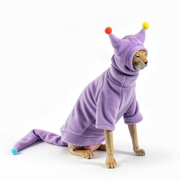 GigglyHouse Cat Jumpsuit Warm Pet Apparel Cozy Alien Design-1