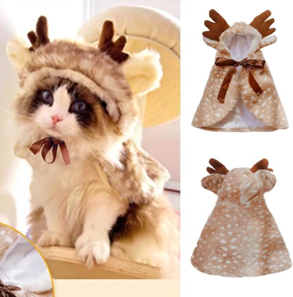 ANIAC Christmas Dog Costume Fleece Reindeer Pet Apparel-1