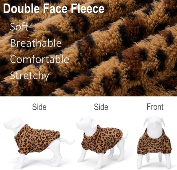 GreenJoy Dog Sweater Fleece Leopard Print Pet Apparel-4