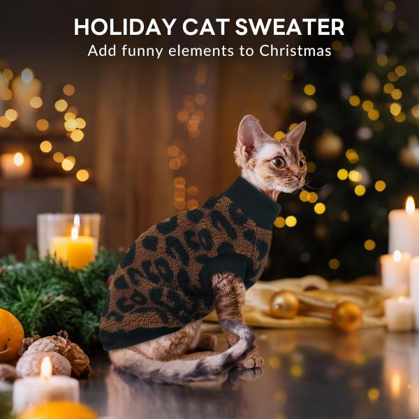 PUMYPOREITY Cat Sweater Soft Fleece Warm Pet Apparel-3