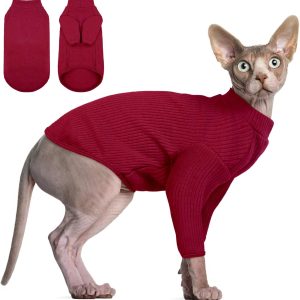DENTRUN Hairless Cat Shirt Cotton Comfort Fit Sizes Colors-0