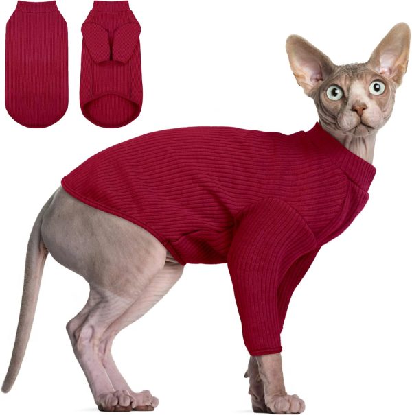 DENTRUN Hairless Cat Shirt Cotton Comfort Fit Sizes Colors-0