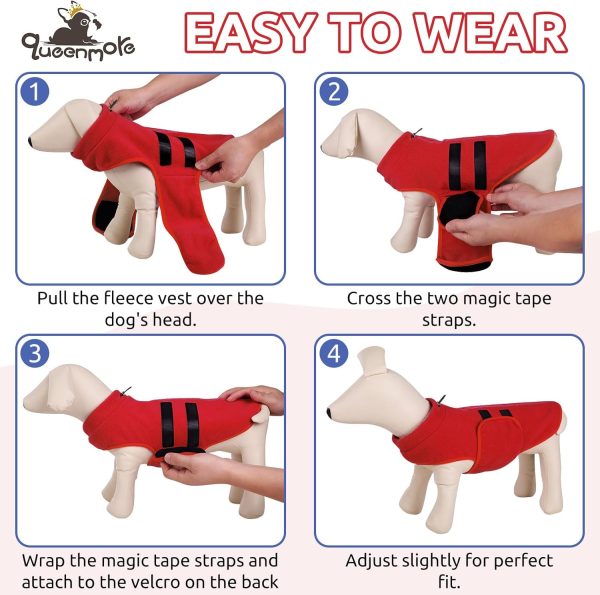 Queenmore Dog Fleece Vest Cozy Winter Pet Apparel Sizes-3