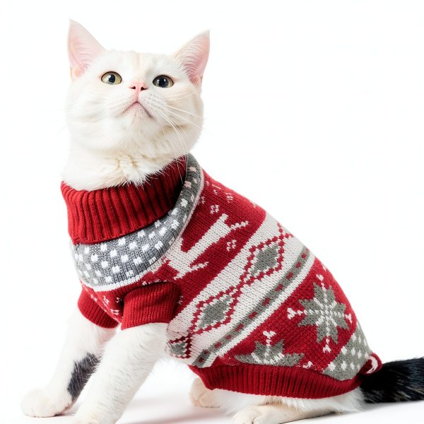 Cat Christmas Sweater HYLYUN Acrylic Pet Apparel-4