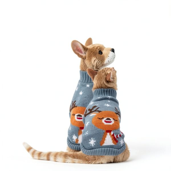 Cat Christmas Sweater HYLYUN Acrylic Pet Apparel-5