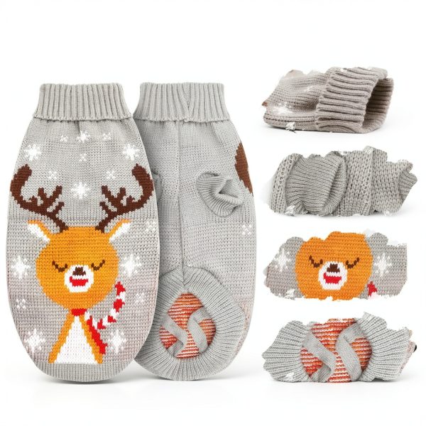 Cat Christmas Sweater HYLYUN Acrylic Pet Apparel-3